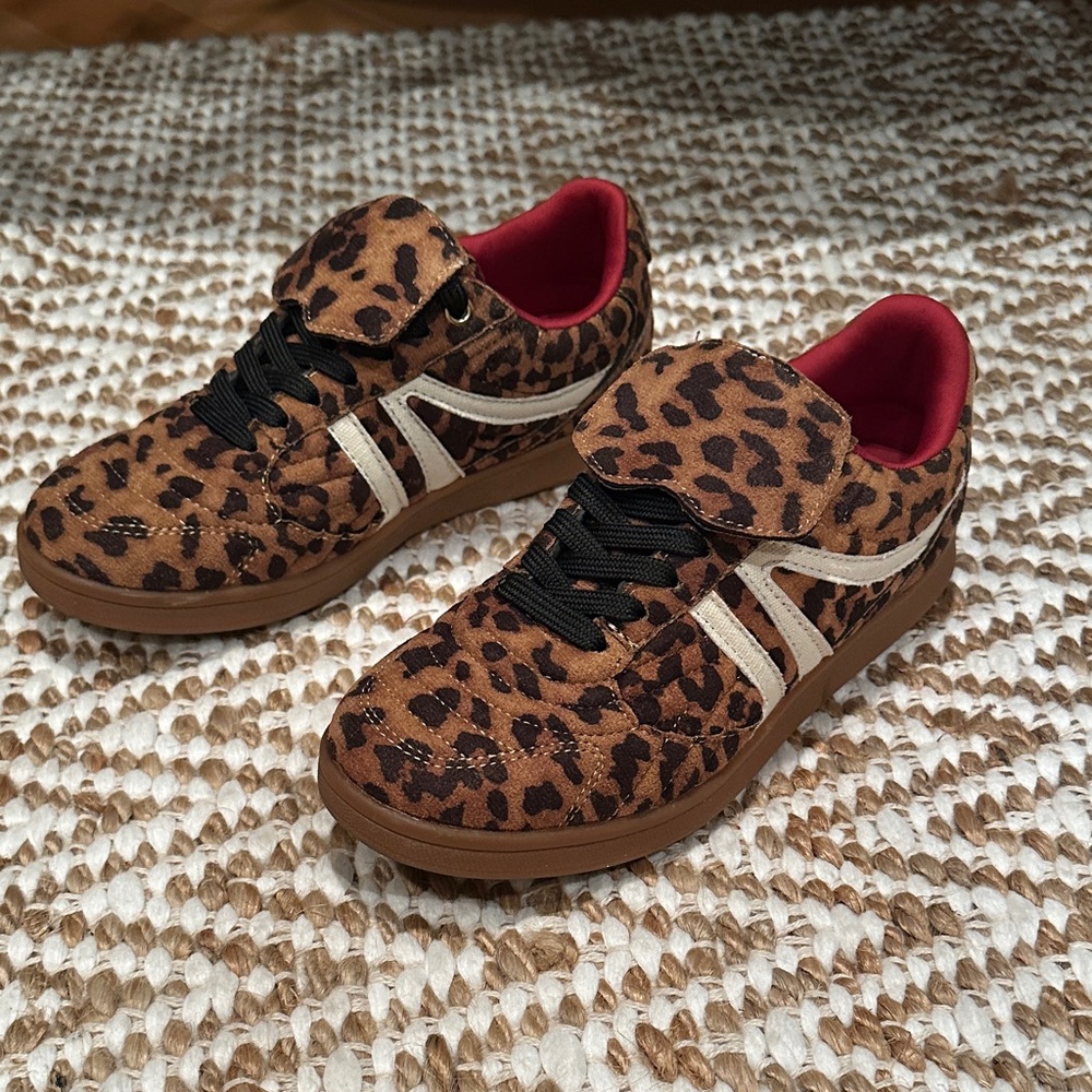 Steve Madden Madrid Leopard Print Sneakers with Black and Cream Accents